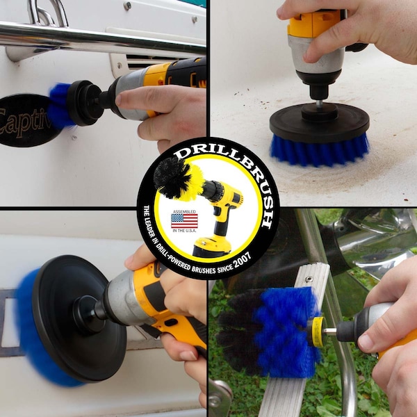 Cepillo Taladro Power Scrubber de Useful Products 7 pulgadas de ancho x 5 pulgadas de largo, color azul - B-S-5542O-QC-DB