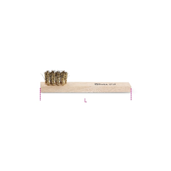 Cepillo de Alambre Beta 1737, Alambres de Latón Corrugados, 0.2 mm, Mango de Madera - 017370001
