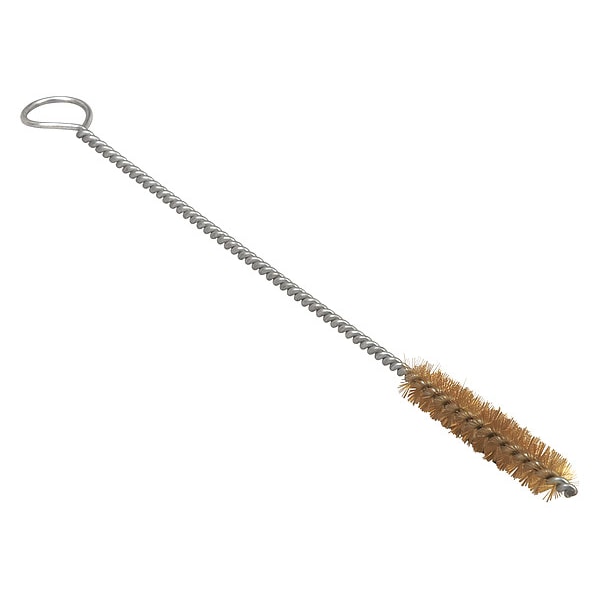 Cepillo de Tubos y Tuberías Tanis, Mango de 5 pulgadas de largo, Cerdas de 1 pulgada de largo, Color Tan, Latón, 6 pulgadas de largo en total, Paquete de 12 - 05002