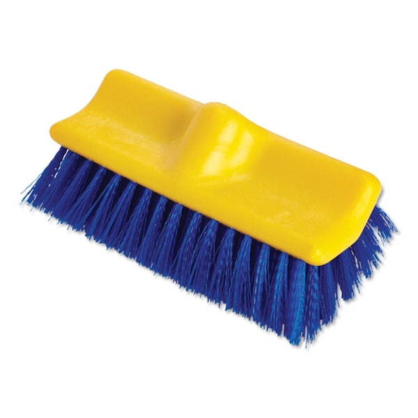Cepillo de Fregar de Dos Niveles Rubbermaid Commercial, Fibras de Poliéster, Bloque de Plástico de 10 Pulgadas, Orificio Cónico - FG633700BLUE
