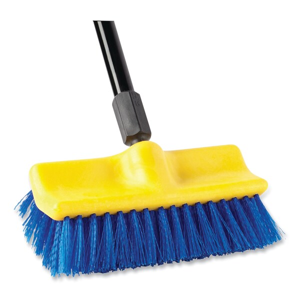Cepillo de Fregar de Dos Niveles Rubbermaid Commercial, Fibras de Poliéster, Bloque de Plástico de 10 Pulgadas, Orificio Cónico - FG633700BLUE