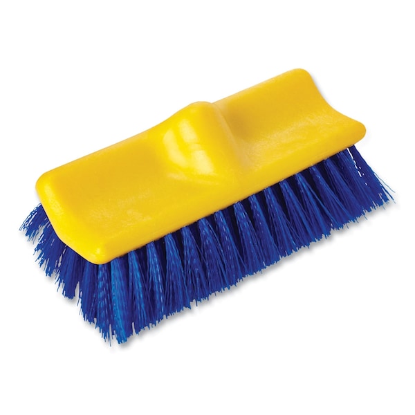 Cepillo de Fregar de Dos Niveles Rubbermaid Commercial, Fibras de Poliéster, Bloque de Plástico de 10 Pulgadas, Orificio Cónico - FG633700BLUE