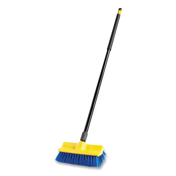 Cepillo de Fregar de Dos Niveles Rubbermaid Commercial, Fibras de Poliéster, Bloque de Plástico de 10 Pulgadas, Orificio Cónico - FG633700BLUE