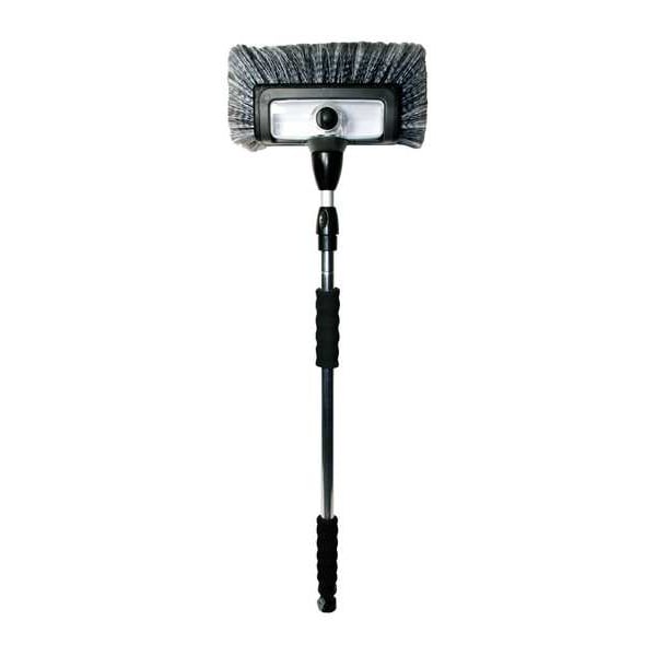 Cepillo de lavado de potencia Carrand 6 pulgadas, mango de 50 pulgadas, cepillo de 10 pulgadas, negro/blanco, aluminio, 55 pulgadas en total - 93977.
