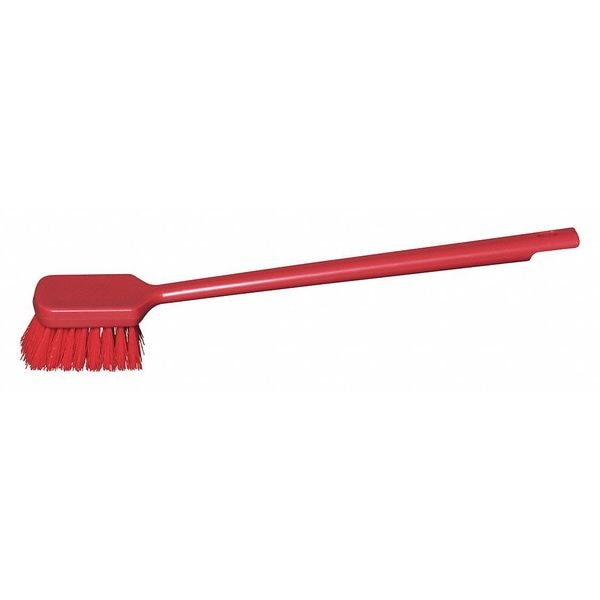 Cepillo de Fregar Tough Guy 3 1/2 pulgadas de Ancho, Rígido, Mango de 15 3/4 pulgadas de Largo, Cepillo de 4 1/2 pulgadas de Largo, Rojo, Plástico - 48LZ52