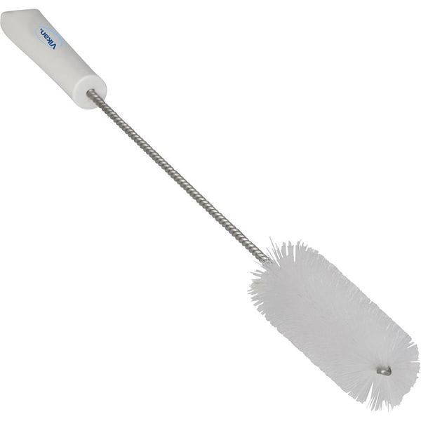 Cepillo para tubo y válvula Vikan de 1-5/8", rígido, mango de 13 3/4 pulgadas de largo, cerdas de 5 pulgadas de largo, color blanco - 53785