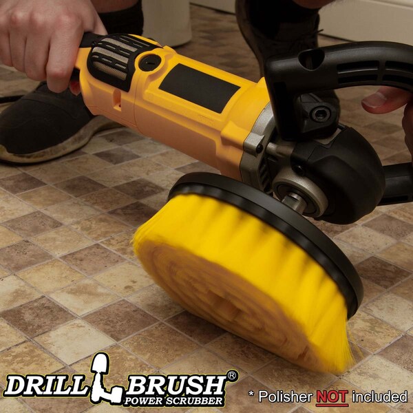 Accesorios para baño Drillbrush - Suministros de limpieza - Cepillo de fregar de 7 pulgadas - 7IN-L-Y-T-DB