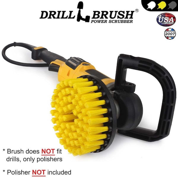 Accesorios para baño Drillbrush - Suministros de limpieza - Cepillo de fregar de 7 pulgadas - 7IN-L-Y-T-DB