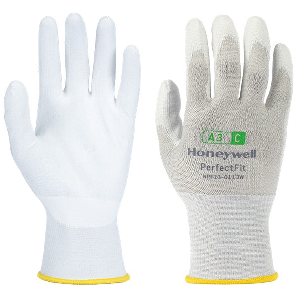 Guantes antisalpicaduras Honeywell, Nivel de Corte A3, calibre 13, blancos, M (8) - NPF23-0113W-8/M