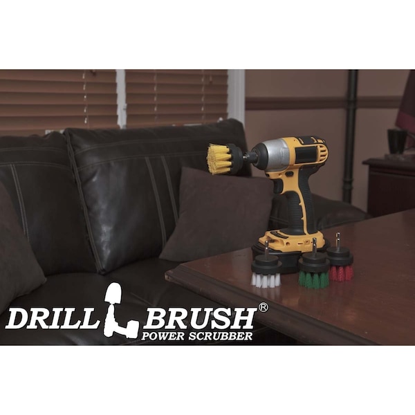 Cepillos de limpieza de pequeño diámetro Drillbrush para usar en alfombras, PK 4 - 2IN-S-GRWY-QC-DB