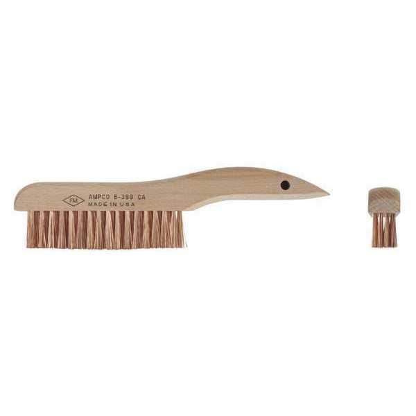 Cepillo con cerdas resistentes de bronce sin chispa Ampco Safety Tools 1/2 in W, 10 in L, mango de madera - B-399