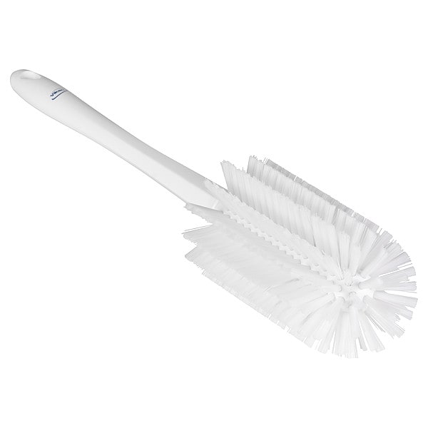 Cepillo para botellas Remco, Mediano, Mango de 10 1/4 pulgadas de largo, Cepillo de 6 1/2 pulgadas de largo, Blanco, Polipropileno - 5382805