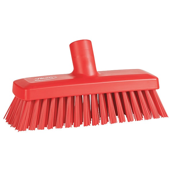 Cepillo de pared y cubierta Vikan 3 en 1, Cabeza resistente, Mango L no aplicable, Cerdas de 8 57/64 pulgadas, Rojo - 70424