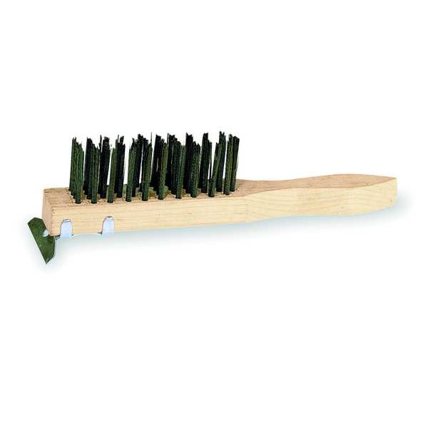 Cepillo Raspador Tough Guy con Raspador, Mango de 11 1/2 pulgadas de largo, Cerdas de 5 1/4 pulgadas de largo, Negro, Madera, 11 3/8 pulgadas de largo en total - 1VAG8