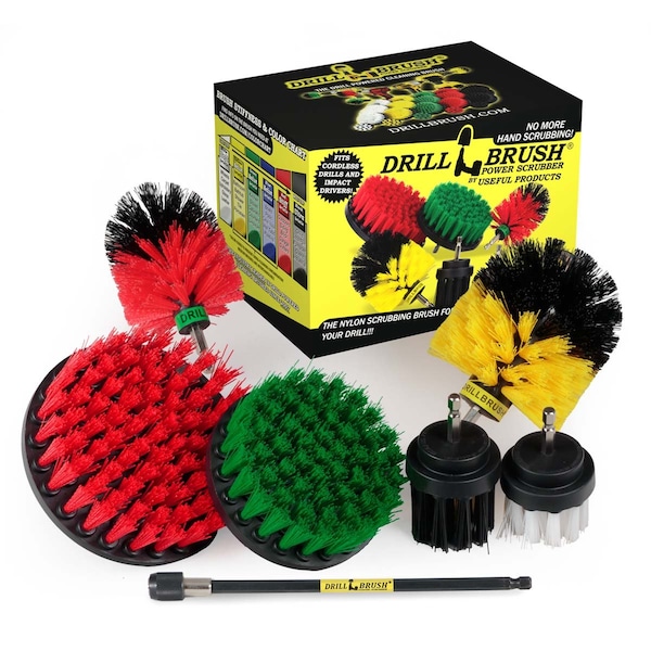 Cepillo para taladro Power Scrubber de Useful Products 7 pulgadas de ancho 5 pulgadas de largo, variedad - SW2YOG4R5M-L2K-7X-QC-DB