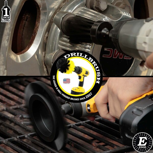 Cepillo de perforación Power Scrubber de Useful Products 5 pulgadas de ancho 5 pulgadas de largo, Negro - K-EES-1L-QC-DB