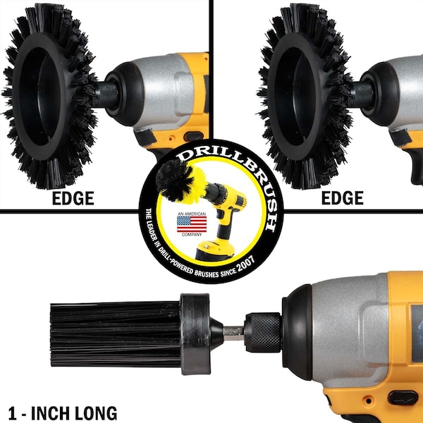 Cepillo de perforación Power Scrubber de Useful Products 5 pulgadas de ancho 5 pulgadas de largo, Negro - K-EES-1L-QC-DB