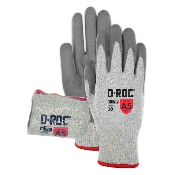 Guantes recubiertos de Magid, Nivel de corte A5, Sal y pimienta, 10 - SWGPD590-10