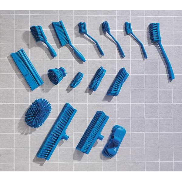 Cepillo de fregar W de Remco 1, Mediano, Mango de 8 3/16 pulgadas de largo, Cerdas de 11 pulgadas de largo, Azul, Plástico, 11 pulgadas de largo en general - 42873