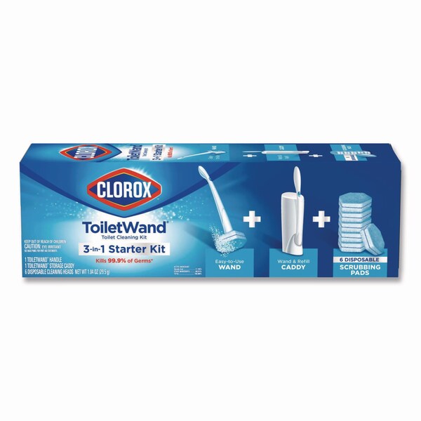 Kit de limpieza desechable para inodoro Clorox Toilet Wand: mango, caddy y recargas - 03191