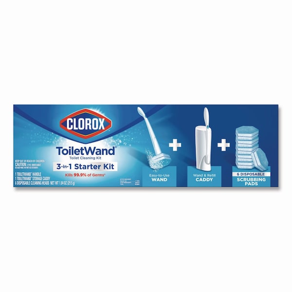 Kit de limpieza desechable para inodoro Clorox Toilet Wand: mango, caddy y recargas - 03191