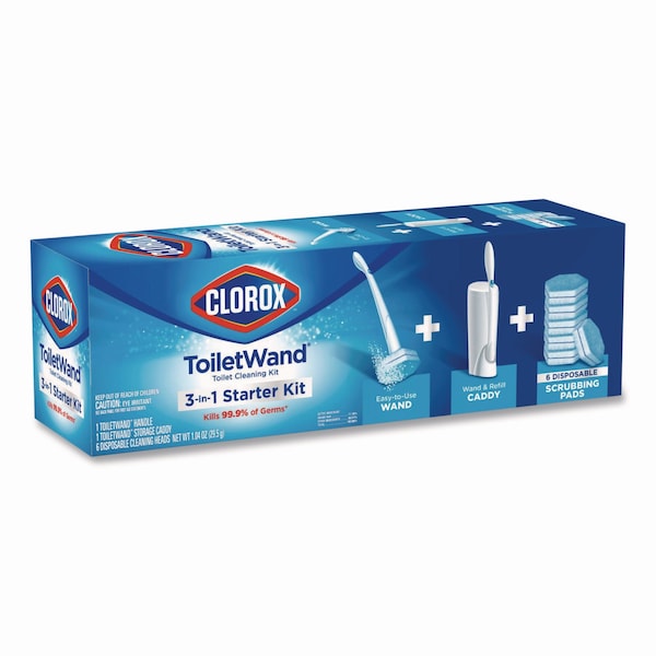 Kit de limpieza desechable para inodoro Clorox Toilet Wand: mango, caddy y recargas - 03191