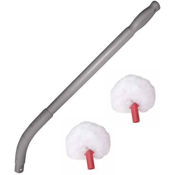 Escobilla para inodoro Unger, mango de 22 1/2 pulgadas de largo, cepillo de 3 1/2 pulgadas de largo, blanco, de plástico, 26 pulgadas de largo en total - BSCOR