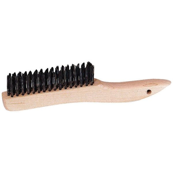 Cepillo Rascador Tough Guy, Mango de 10 pulgadas de largo, Cerdas de 5 3/8 pulgadas de largo, Negro, Madera, 10 1/4 pulgadas de largo en total - 1VAG7