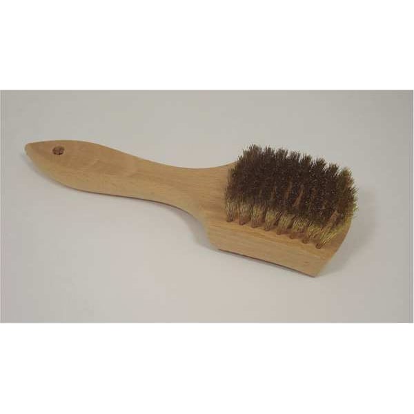 Cepillo para rascar Schaefer Brush 2 1/4 pulgadas de ancho, cerdas rígidas, mango de 6 pulgadas de largo, 3 pulgadas de largo del cepillo, de latón, madera, 8 pulgadas de longitud en total - 27668GS