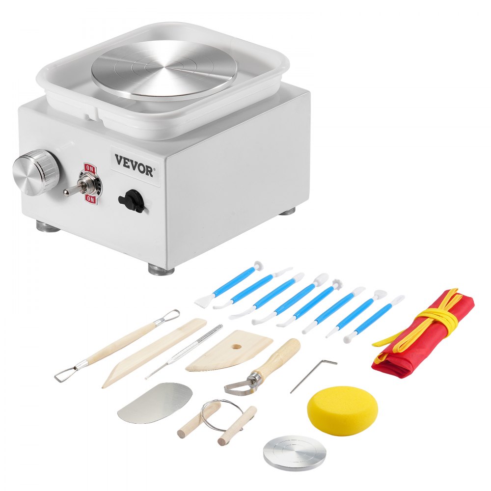 VEVOR Mini Pottery Wheel Electric Ceramic Wheel Machine 0-320RPM Speed White - ETLPJMNXWJBSDTCZ1V1