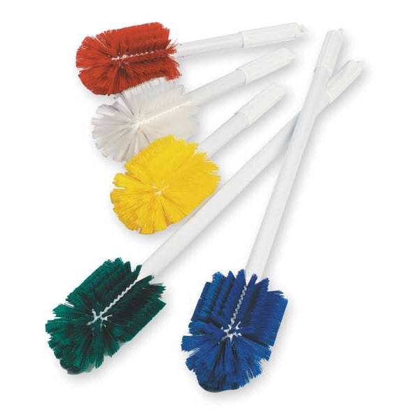 Cepillo para botella Tough Guy 3 1/4 pulgadas W, Mediano, Mango de 9 1/2 pulgadas L, Cerdas de 6 1/2 pulgadas L, Blanco, Plástico - 1YTP1