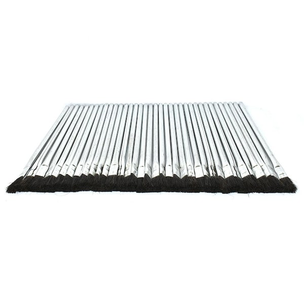 Brocha Ácida/Flux Big Horn de Cerdas Naturales Flexibles con Mango de Férula Tubular de Lata/Metal (Qty - 36) - 13021
