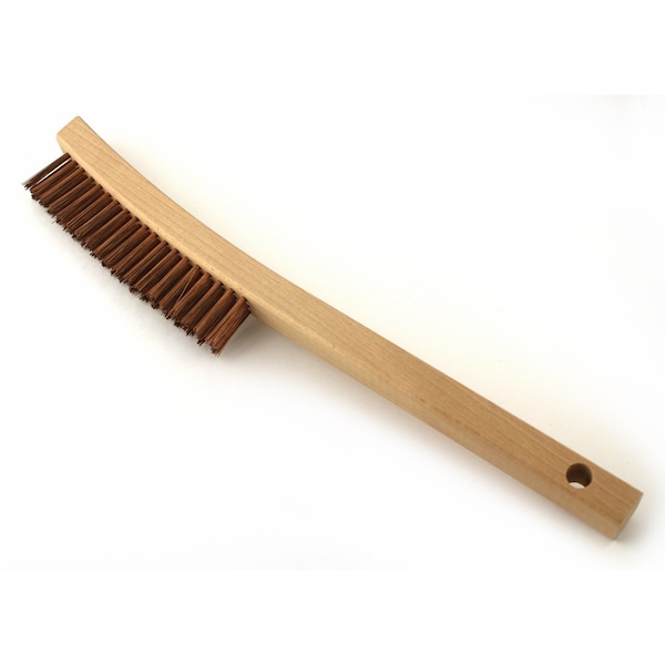 Brocha de raspado Brush Research Manufacturing B844 con mango para zapato, cerdas de bronce, 4X16, 1.125" de recorte, 10.25" de largo total - B844