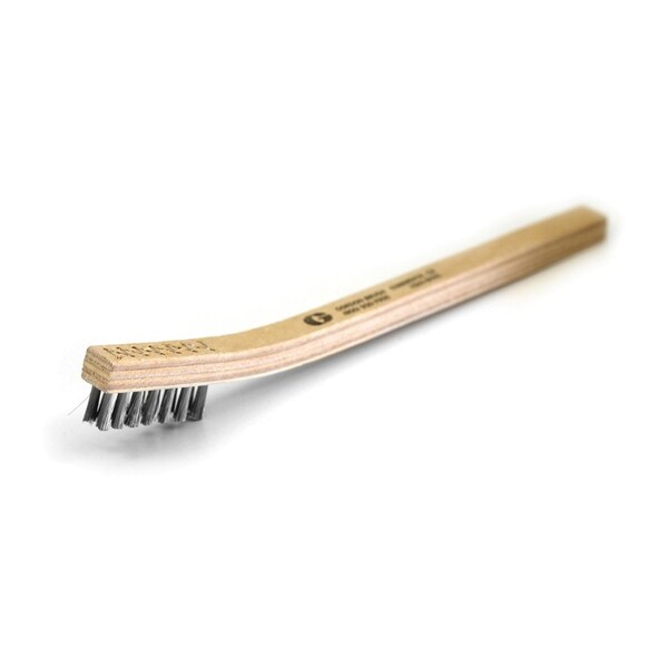Cepillo Gordon Brush 4x19 Hilera 0.014" Cerda de Nailon Mango de Madera Curvo de 13-3/4" para Plateros - 15SS-003G-12