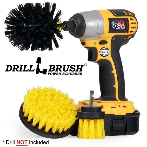 Cepillo para Taladro Drillbrush - Cocina - Limpiador de lechada - Estufa - Horno - Ollas y sartenes - Y4S2L-KO-QC-DB