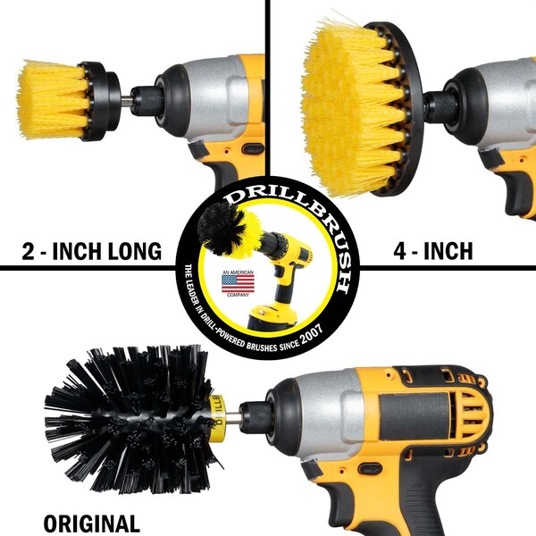 Cepillo para Taladro Drillbrush - Cocina - Limpiador de lechada - Estufa - Horno - Ollas y sartenes - Y4S2L-KO-QC-DB
