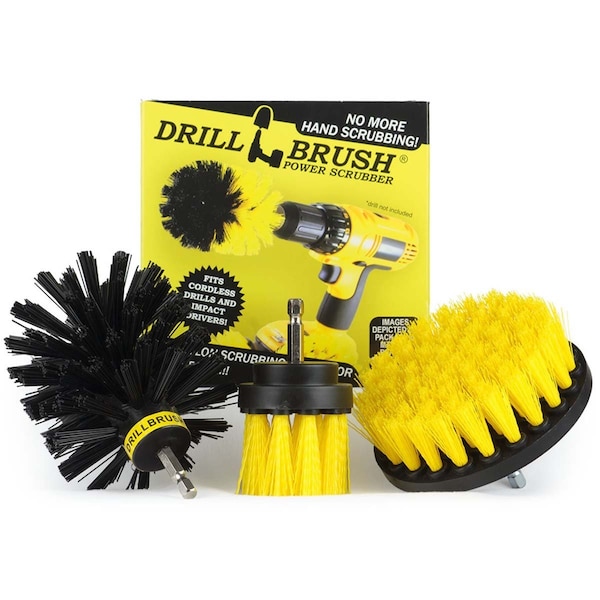 Cepillo para Taladro Drillbrush - Cocina - Limpiador de lechada - Estufa - Horno - Ollas y sartenes - Y4S2L-KO-QC-DB