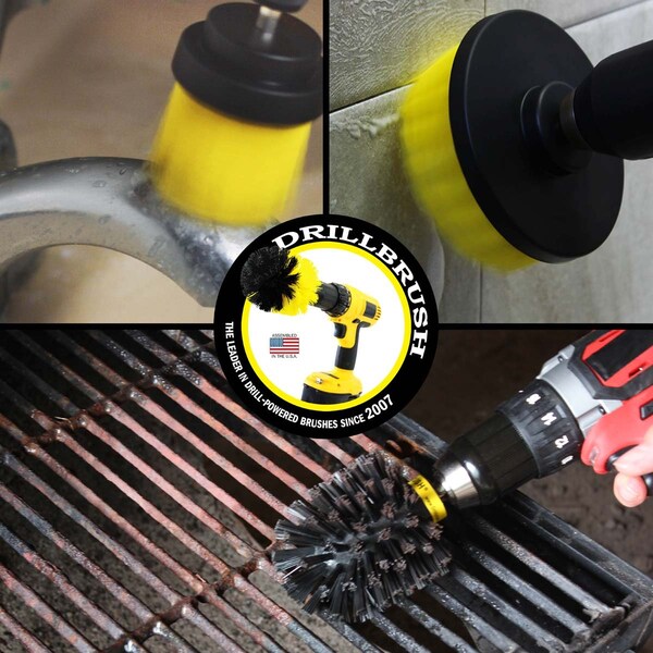 Cepillo para Taladro Drillbrush - Cocina - Limpiador de lechada - Estufa - Horno - Ollas y sartenes - Y4S2L-KO-QC-DB