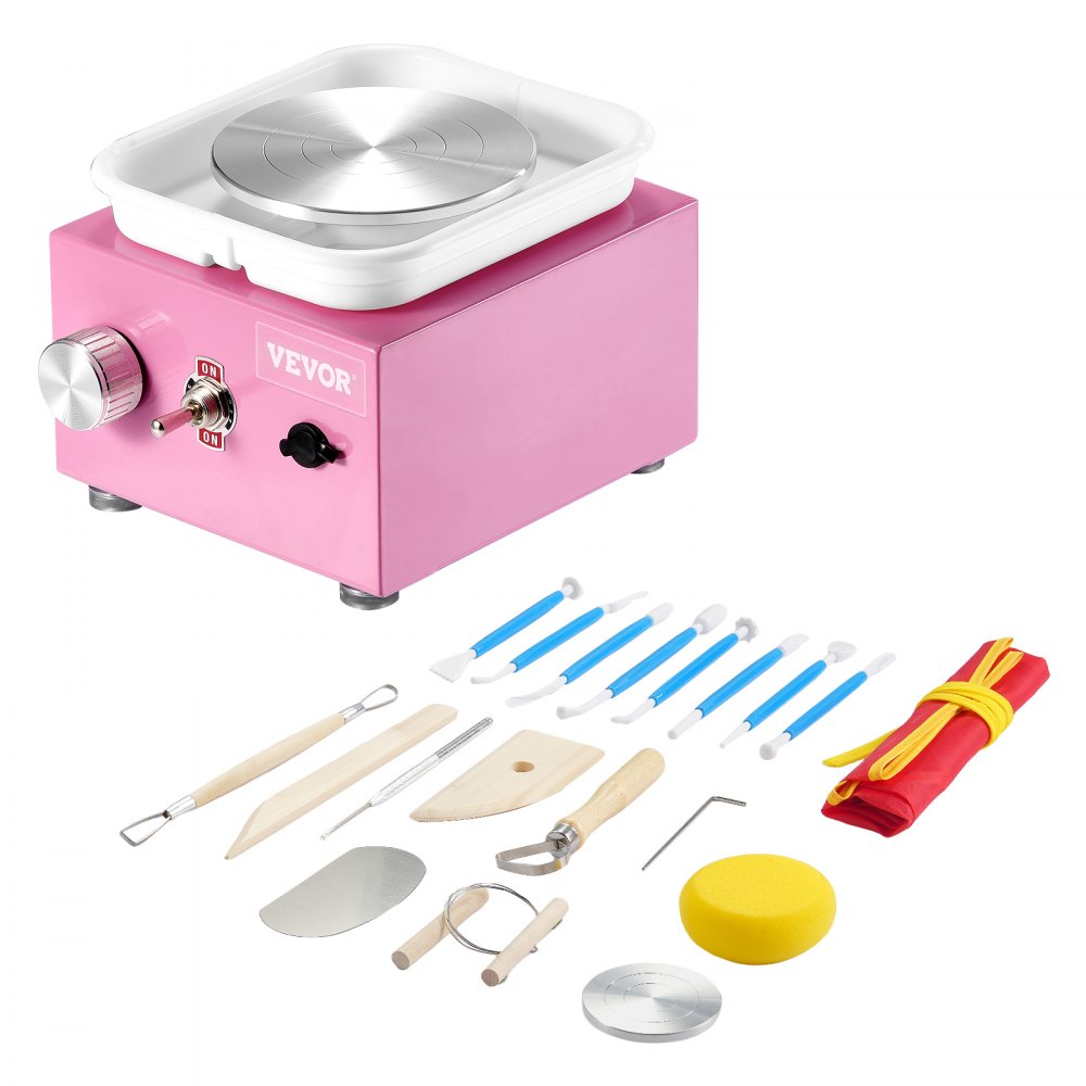 VEVOR Mini Pottery Wheel Electric Ceramic Wheel Machine 0-320RPM Speed Pink - ETLPJMNXWJBSI0YBMV1