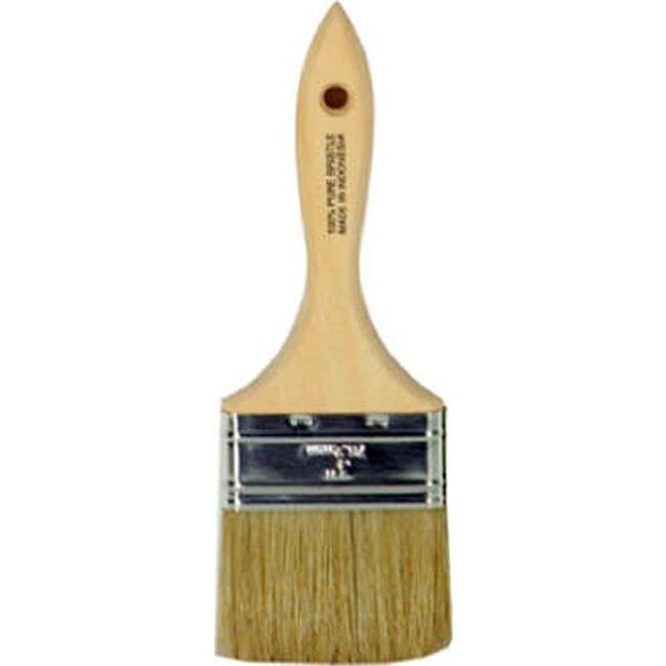 Brocha de madera de doble grosor Shur-Line 700450019 de 3 pulgadas con mango de madera; cerdas blancas - 639880