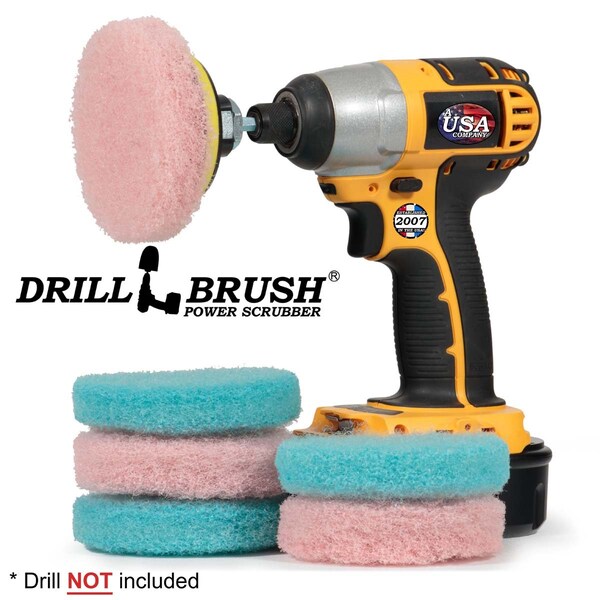 Cepillo Drillbrush para Taladro - Productos de Limpieza - Accesorios de Baño - Almohadillas de Fregar - P4-3UI-3V-QC-DB