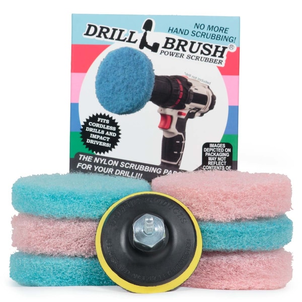 Cepillo Drillbrush para Taladro - Productos de Limpieza - Accesorios de Baño - Almohadillas de Fregar - P4-3UI-3V-QC-DB
