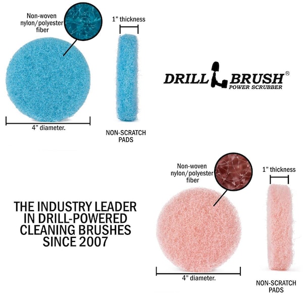 Cepillo Drillbrush para Taladro - Productos de Limpieza - Accesorios de Baño - Almohadillas de Fregar - P4-3UI-3V-QC-DB