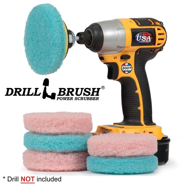 Cepillo Drillbrush para Taladro - Productos de Limpieza - Accesorios de Baño - Almohadillas de Fregar - P4-3UI-3V-QC-DB