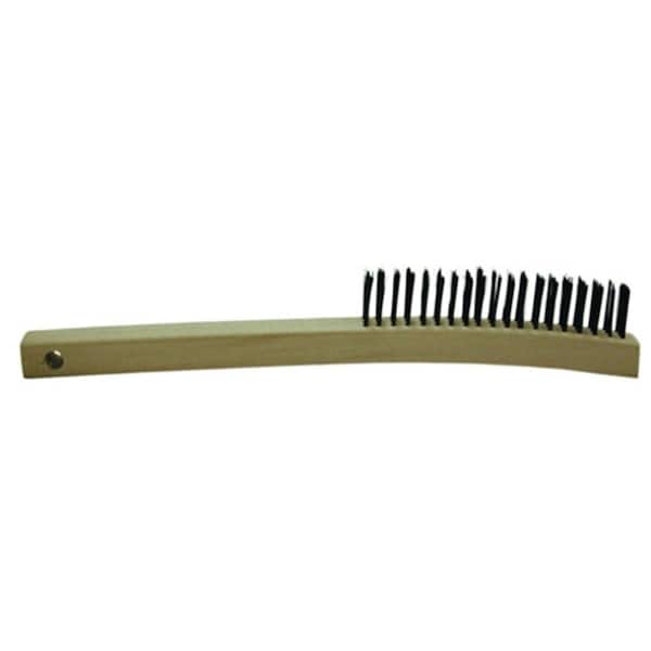 Cepillo para Rayones de Alambre con Mango Curvado de Acero al Carbono Redondo de Importación Magnolia Brush 3 x 9 pulg. EC-1S - 455-EC-1S