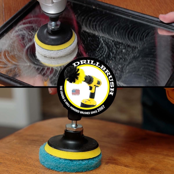 Suministros de limpieza Drillbrush - Accesorios para baño - Almohadillas de fregado - Cepillo para piso - P3-3WU-3V-QC-DB