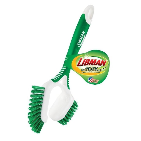 Cepillo de Azulejo y Lechada de Doble Lado Libman Dual-Sided de The Libman Co, 1 pulgada de Recorte L, Poliéster, Verde, Verde - 1353