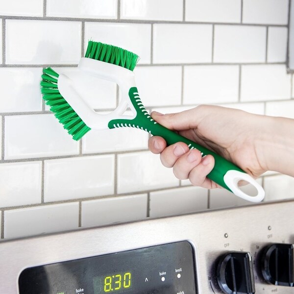 Cepillo de Azulejo y Lechada de Doble Lado Libman Dual-Sided de The Libman Co, 1 pulgada de Recorte L, Poliéster, Verde, Verde - 1353