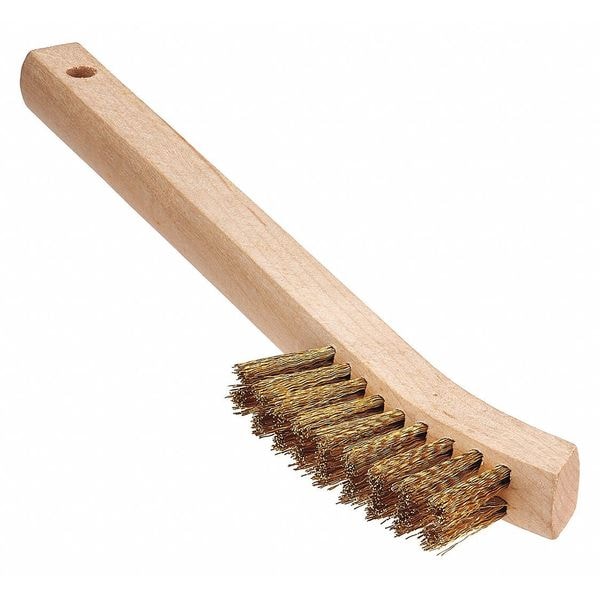 Cepillo Tanis Brush, latón para estufas y electrodomésticos, mango de 5-3/4 pulgadas de largo, cepillo de 2-7/8 pulgadas de largo, de madera dura - 00462