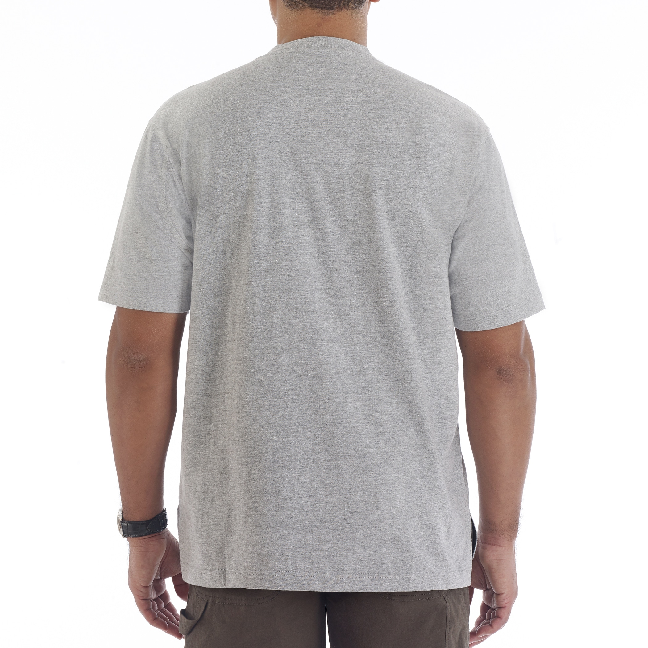 Playera Henley Gris de Tejido de Punto para Hombre de Smith's Workwear (2XL)